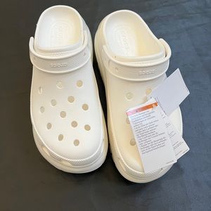 Platform white crocs